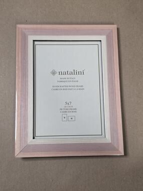 Natalini Pink Italy Wood Photo Frame, 5x7 Handcrafted Wood Nursery Made In Italy